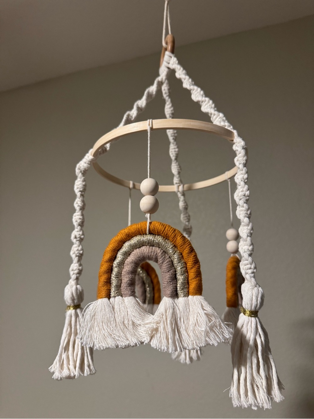 Boho Macramé Rainbow Mobile